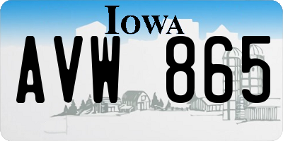 IA license plate AVW865