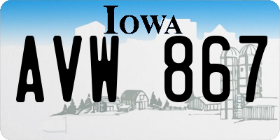IA license plate AVW867
