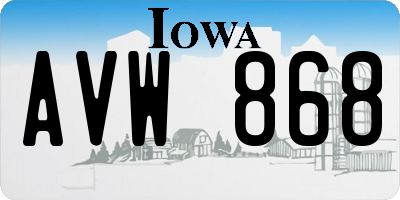 IA license plate AVW868