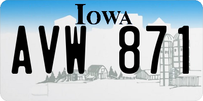 IA license plate AVW871