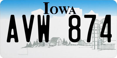 IA license plate AVW874