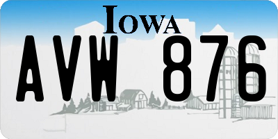 IA license plate AVW876