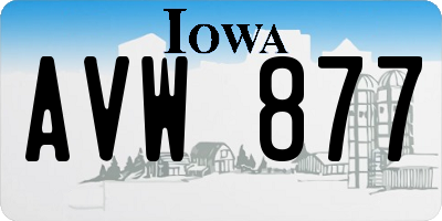 IA license plate AVW877