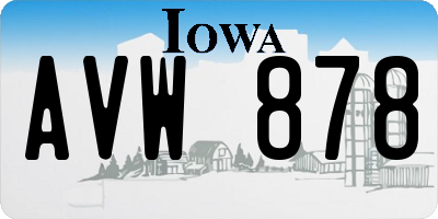 IA license plate AVW878