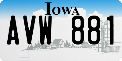 IA license plate AVW881
