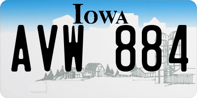 IA license plate AVW884