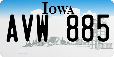 IA license plate AVW885