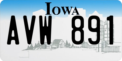 IA license plate AVW891