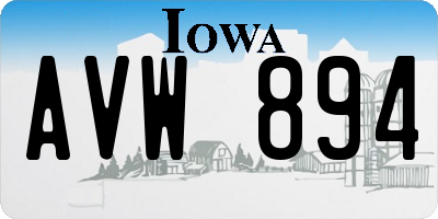 IA license plate AVW894