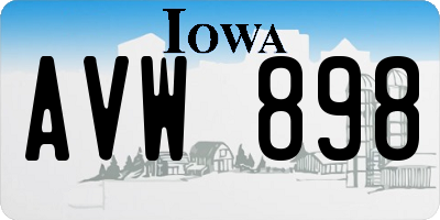 IA license plate AVW898