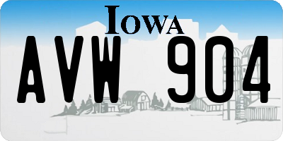 IA license plate AVW904