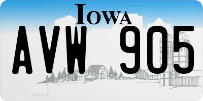 IA license plate AVW905