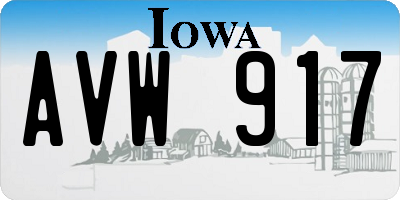 IA license plate AVW917