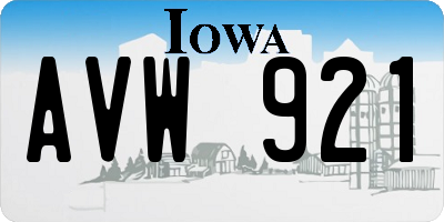 IA license plate AVW921