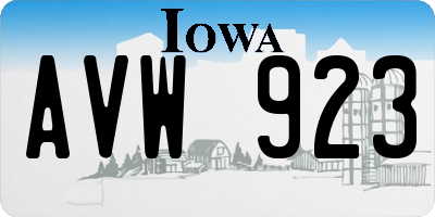 IA license plate AVW923