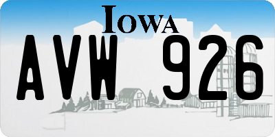 IA license plate AVW926