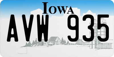 IA license plate AVW935