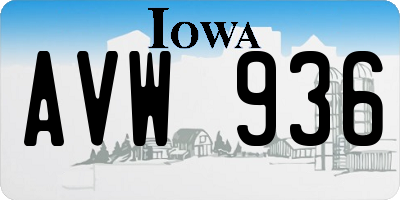 IA license plate AVW936