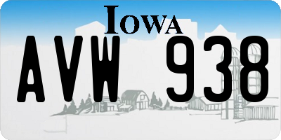 IA license plate AVW938