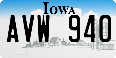 IA license plate AVW940
