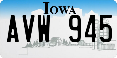IA license plate AVW945