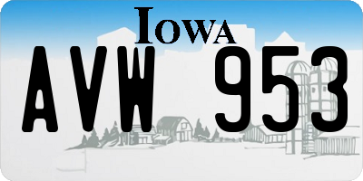 IA license plate AVW953