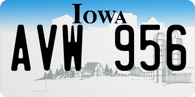 IA license plate AVW956