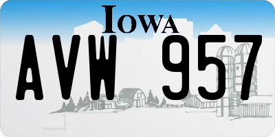 IA license plate AVW957