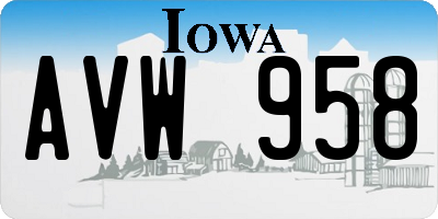 IA license plate AVW958