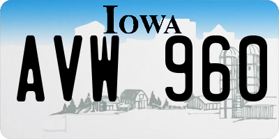 IA license plate AVW960