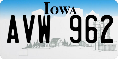 IA license plate AVW962