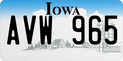 IA license plate AVW965