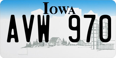 IA license plate AVW970
