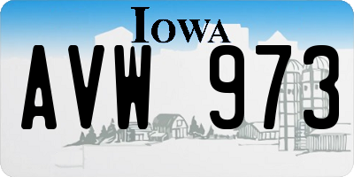 IA license plate AVW973