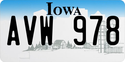 IA license plate AVW978
