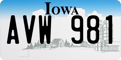 IA license plate AVW981
