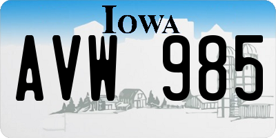 IA license plate AVW985