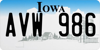 IA license plate AVW986