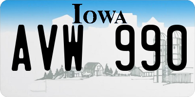 IA license plate AVW990