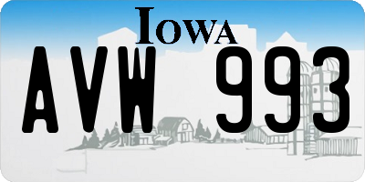 IA license plate AVW993