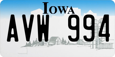 IA license plate AVW994