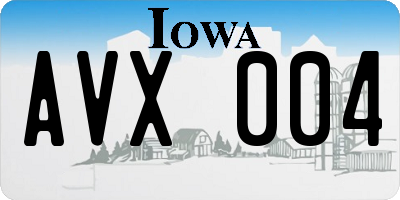 IA license plate AVX004