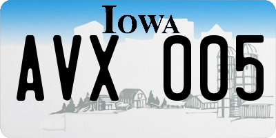 IA license plate AVX005