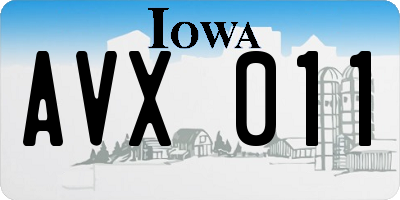 IA license plate AVX011