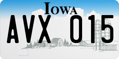 IA license plate AVX015