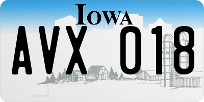 IA license plate AVX018