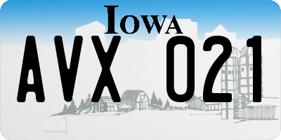 IA license plate AVX021