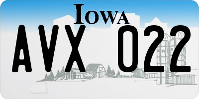 IA license plate AVX022