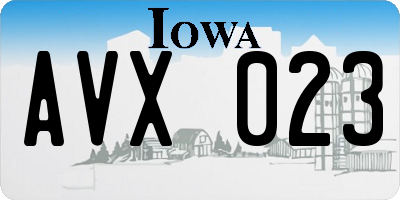 IA license plate AVX023