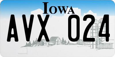 IA license plate AVX024